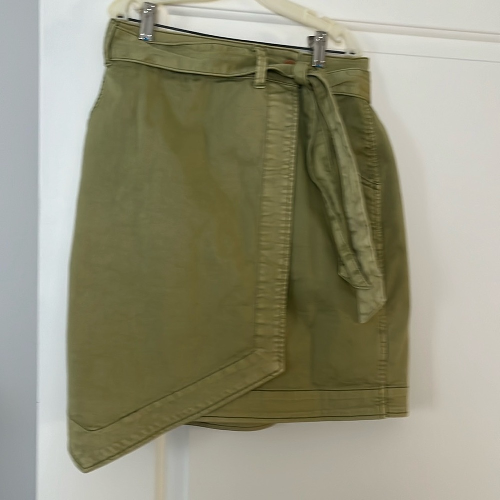 Olive green wrap cotton skirt